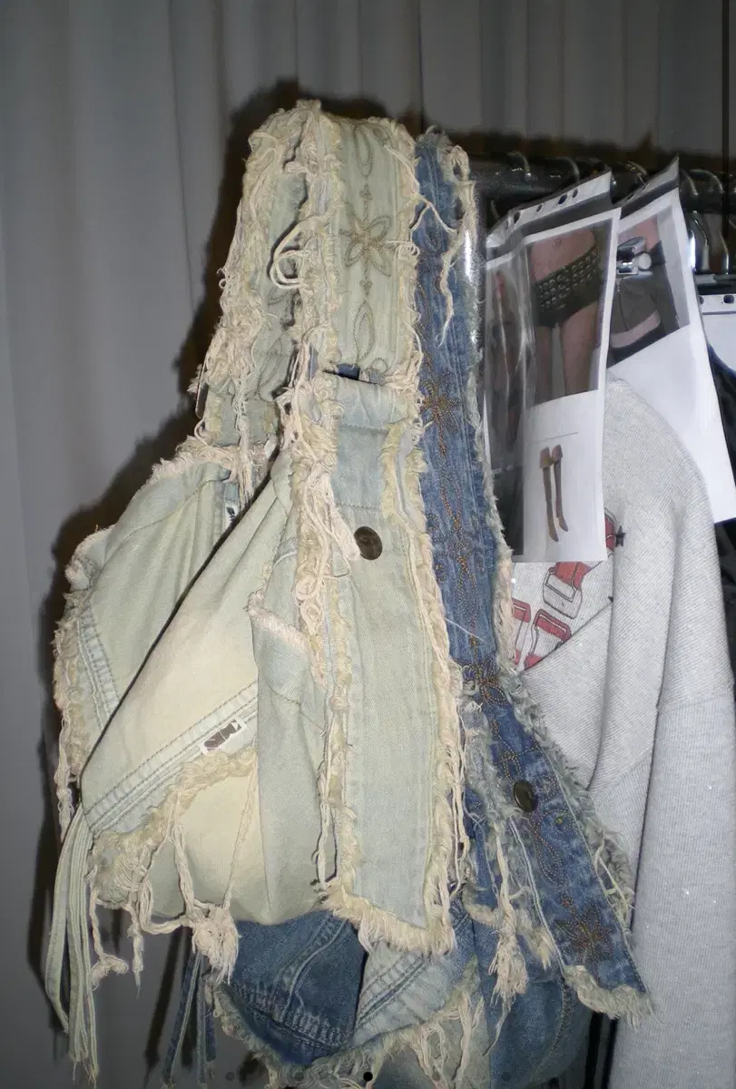 스컬프터  Destroyed Denim Duffel Bag Vintage